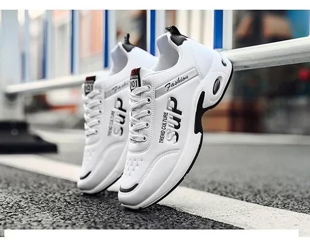 FEELING leather/mesh men&apos;s shoes waterproof and breathable trend casual shoes running shoes