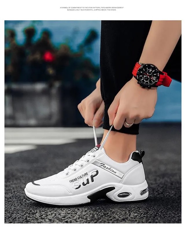 FEELING leather/mesh men&apos;s shoes waterproof and breathable trend casual shoes running shoes