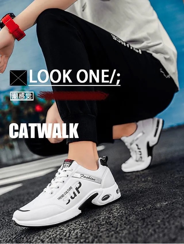 FEELING leather/mesh men&apos;s shoes waterproof and breathable trend casual shoes running shoes
