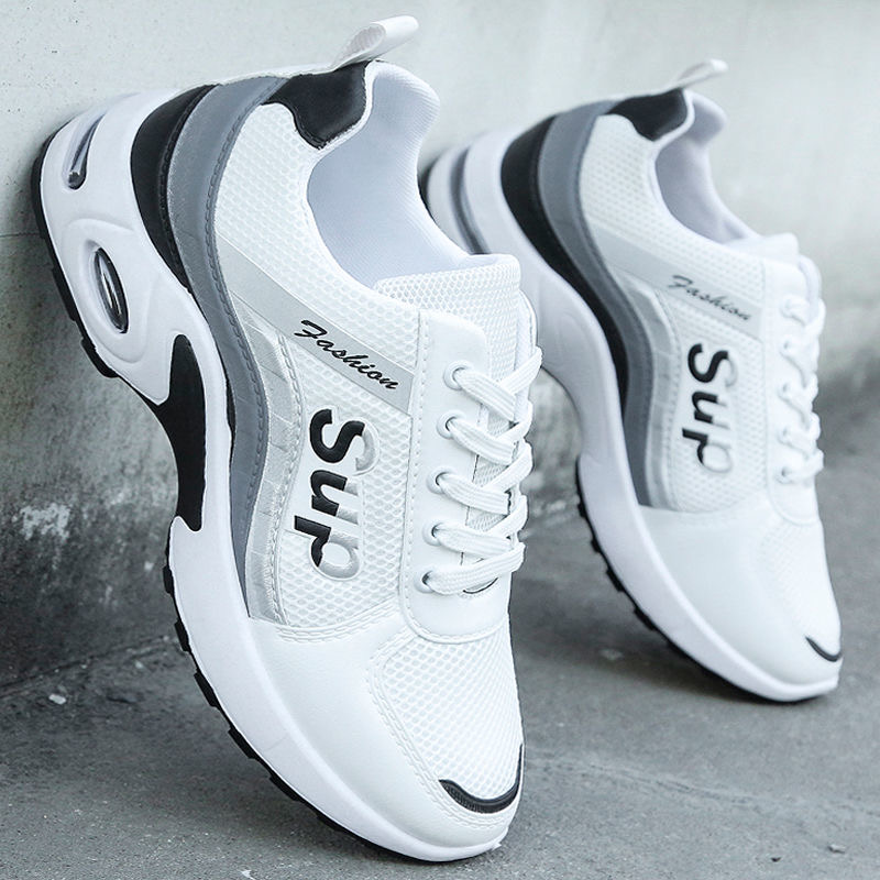 FEELING leather/mesh men&apos;s shoes waterproof and breathable trend casual shoes running shoes