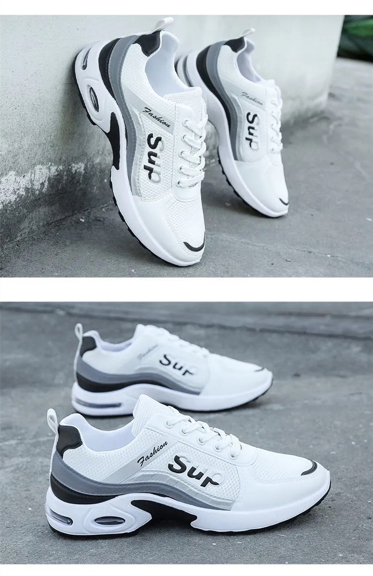 FEELING leather/mesh men&apos;s shoes waterproof and breathable trend casual shoes running shoes