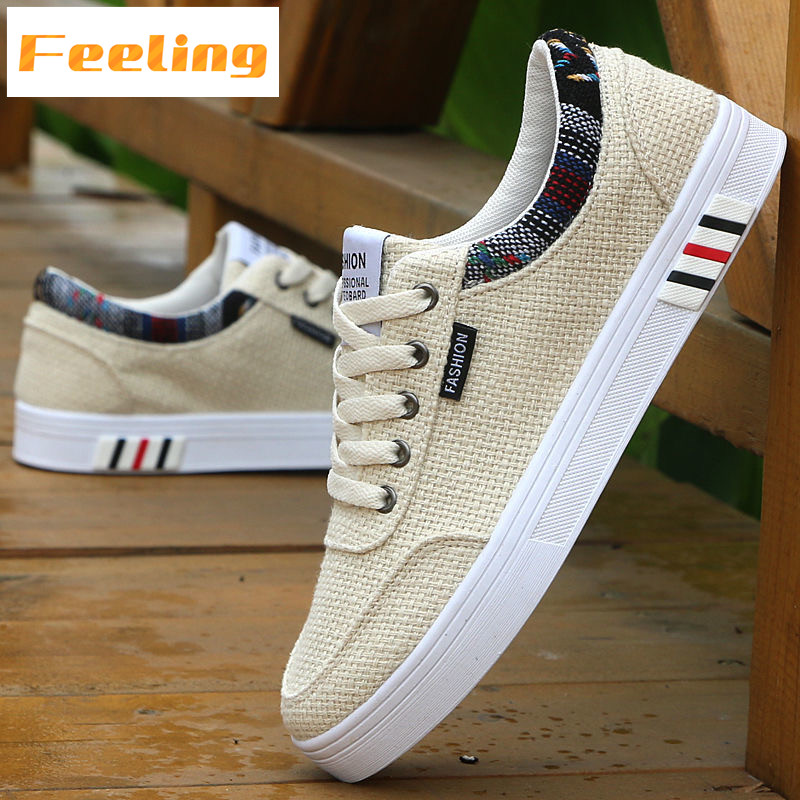 FEELING 2021 men&apos;s shoes trend canvas shoes breathable casual shoes linen shoes sports shoes