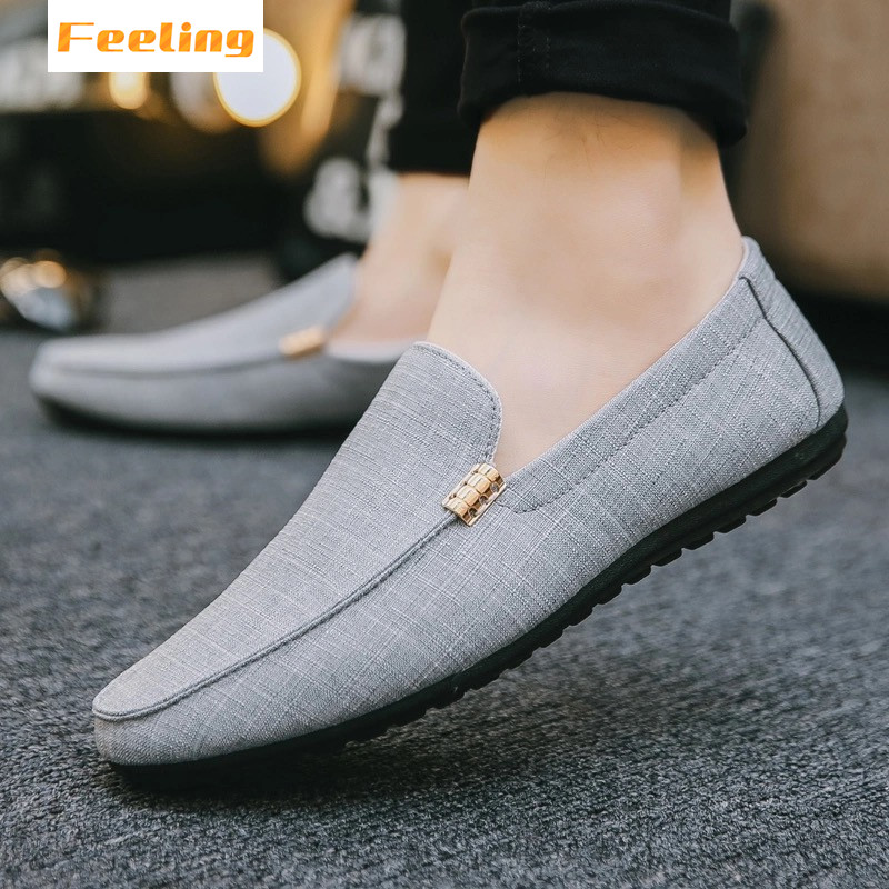 2021 men&apos;s shoes fashion breathable bean shoes men&apos;s casual shoes canvas shoes British style