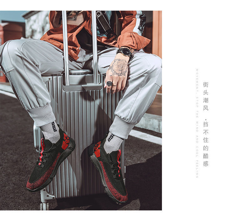 2021 men&apos;s shoes stretch cloth fashion sneakers black gold casual men&apos;s shoes running shoes