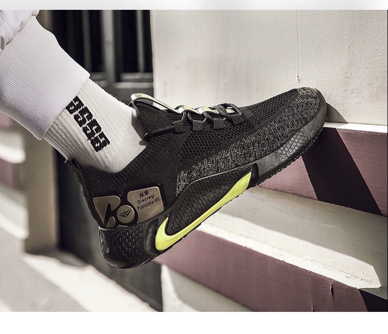 2021 men&apos;s shoes stretch cloth fashion sneakers black gold casual men&apos;s shoes running shoes