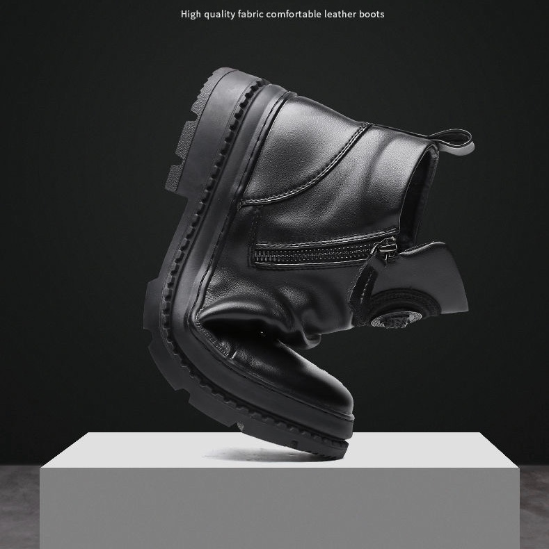 FEELING new men's boots casual Martin boots PU leather boots fashion men's shoes party men's boots work boots fashion men's shoes