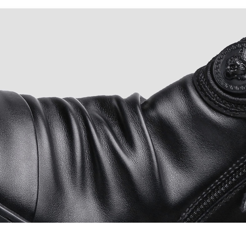 FEELING new men's boots casual Martin boots PU leather boots fashion men's shoes party men's boots work boots fashion men's shoes