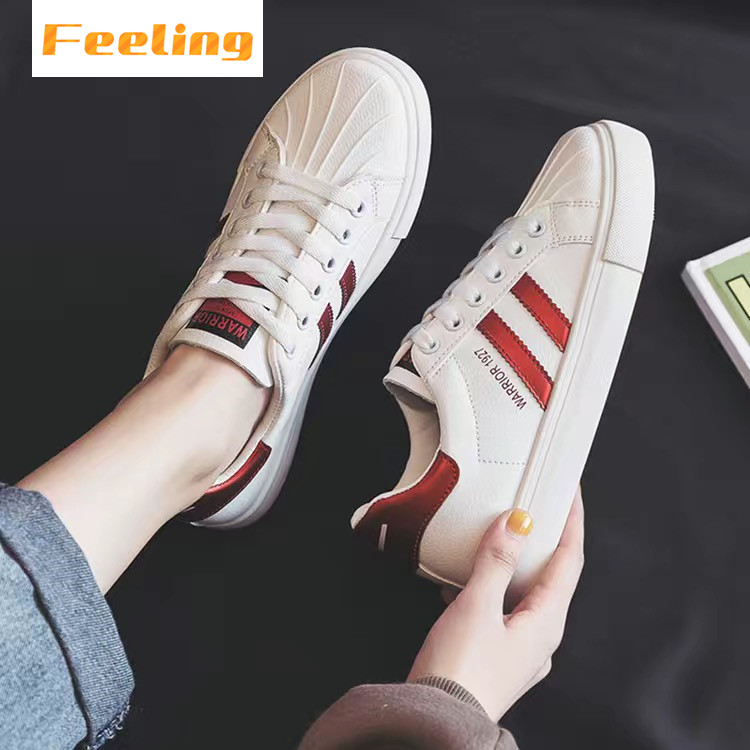 FEELING NEW women&apos;s shoes leather shell-toe flat breathable sneakers fashion sneakers