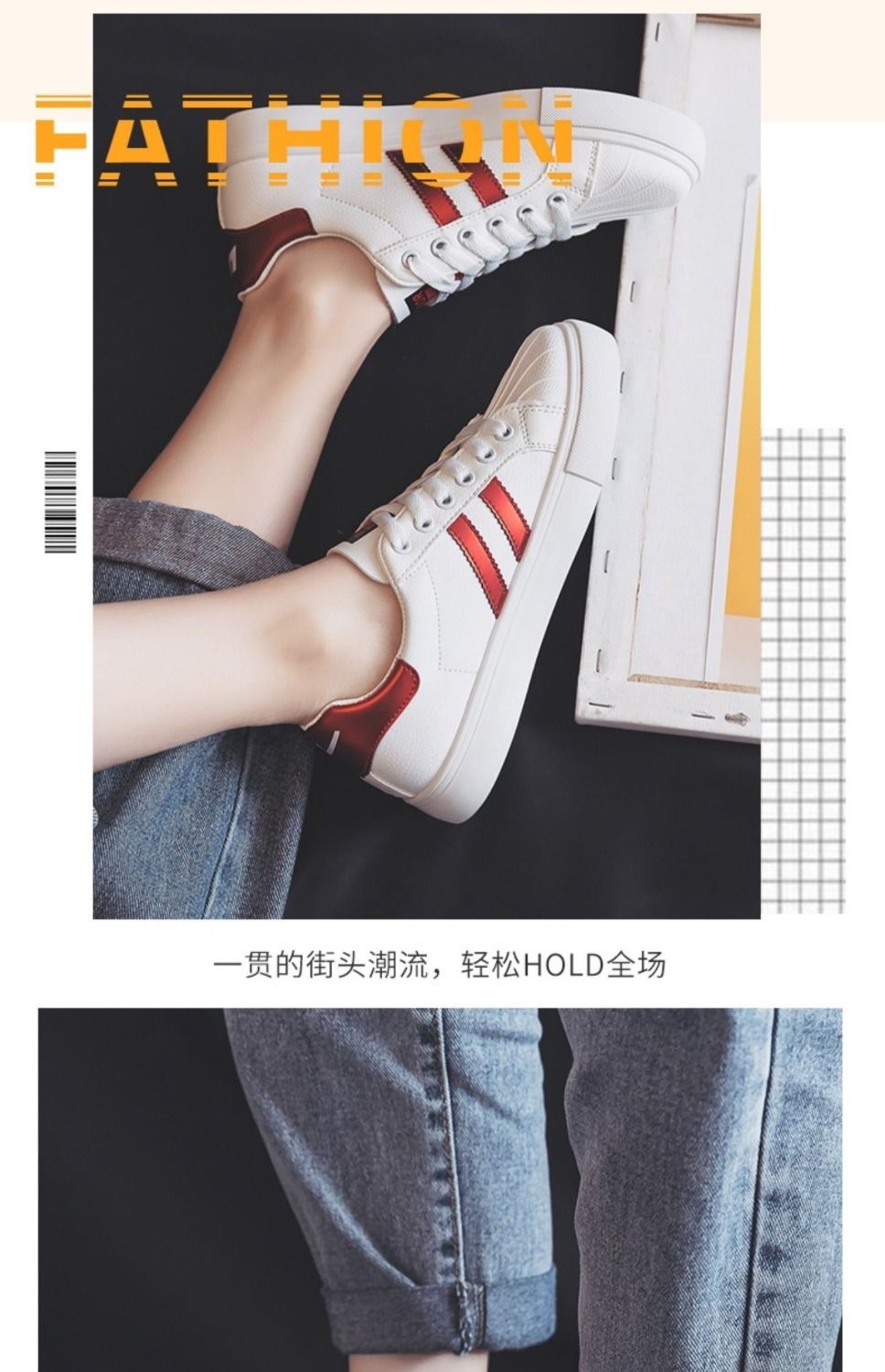 FEELING NEW women&apos;s shoes leather shell-toe flat breathable sneakers fashion sneakers