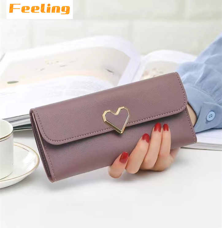 FEELING women&apos;s wallets fashion love buckle wallets long wallets large-capacity wallets