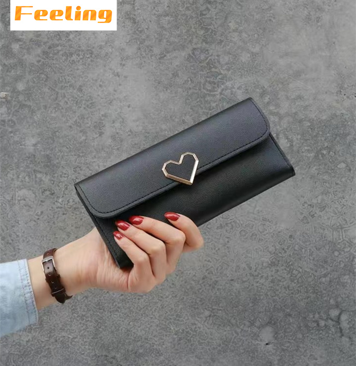 FEELING women&apos;s wallets fashion love buckle wallets long wallets large-capacity wallets