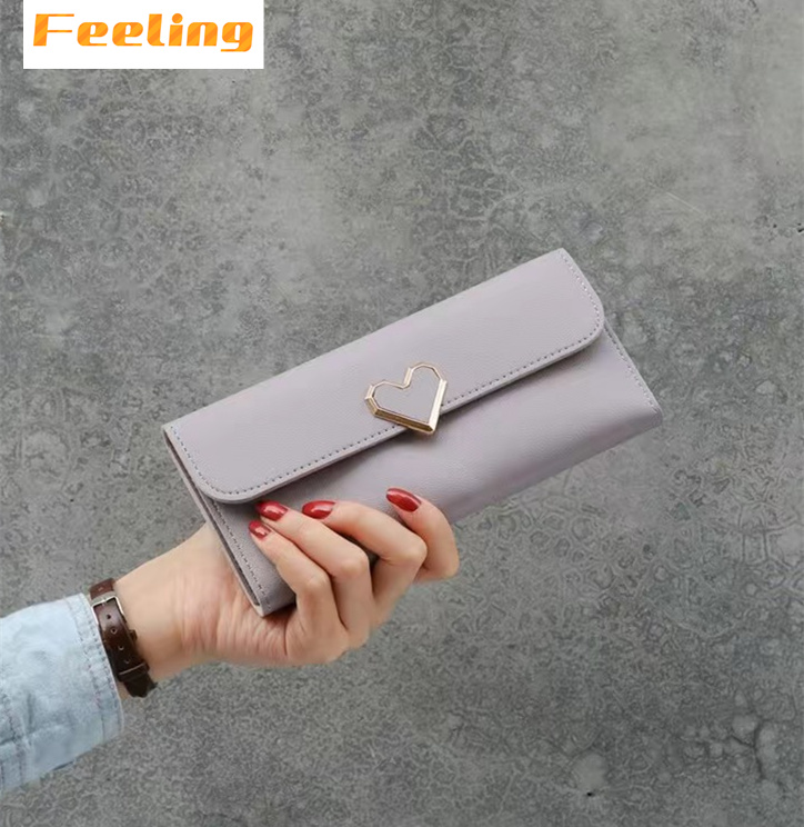 FEELING women&apos;s wallets fashion love buckle wallets long wallets large-capacity wallets