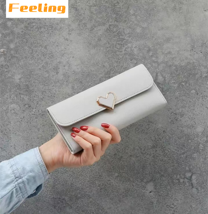 FEELING women&apos;s wallets fashion love buckle wallets long wallets large-capacity wallets