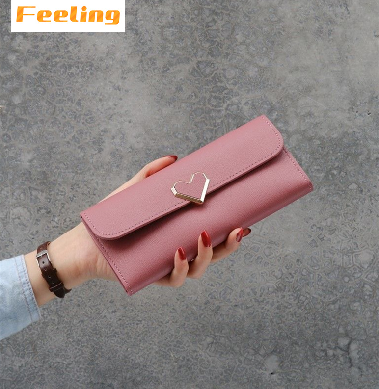 FEELING women&apos;s wallets fashion love buckle wallets long wallets large-capacity wallets