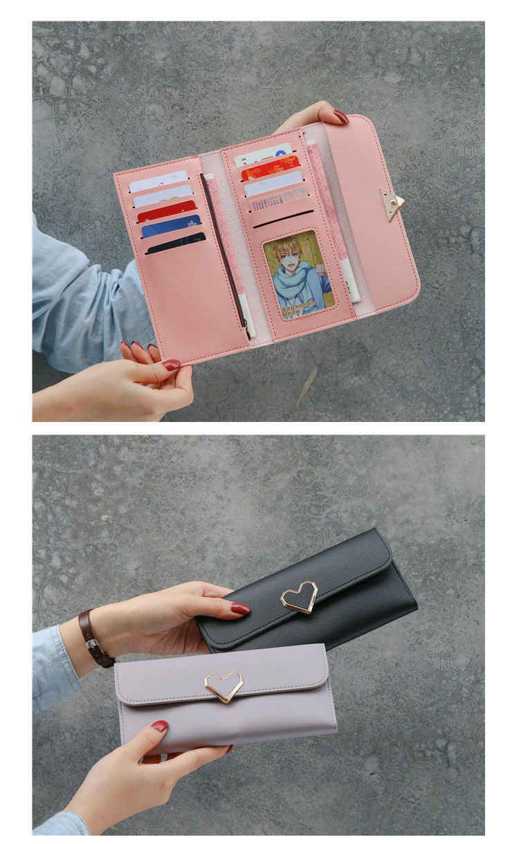 FEELING women&apos;s wallets fashion love buckle wallets long wallets large-capacity wallets