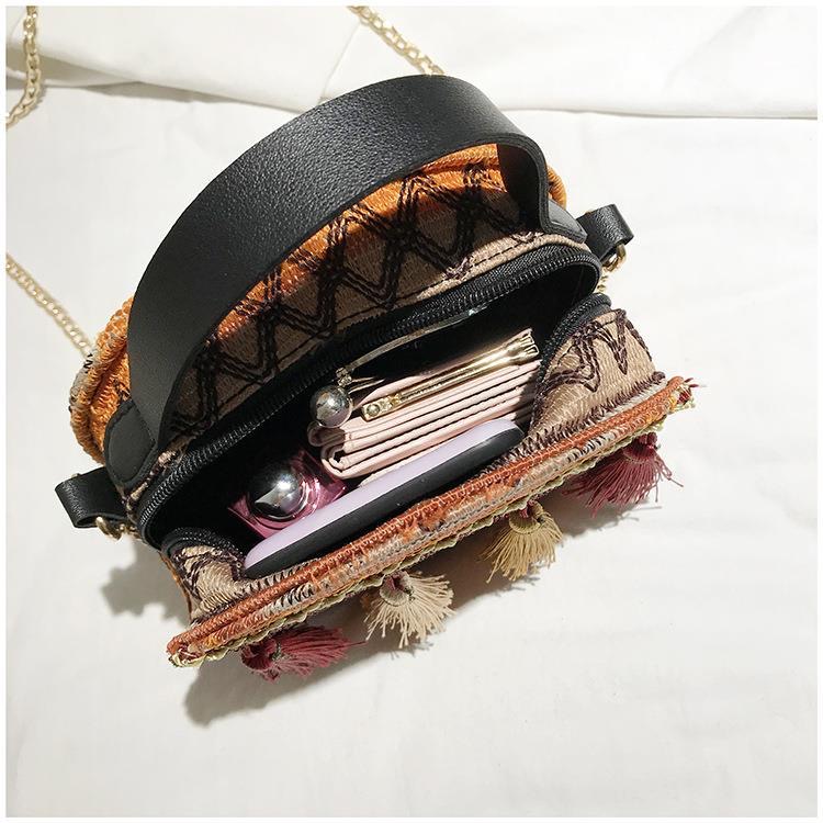 FEELING handbag women&apos;s shoulder bag fashion tassel ethnic style chain women&apos;s handbag