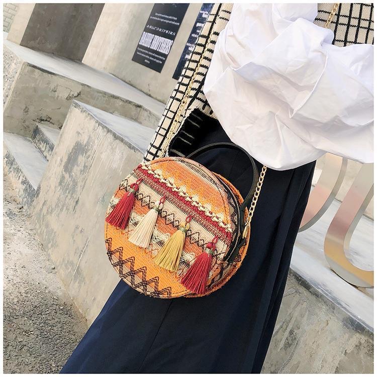 FEELING handbag women&apos;s shoulder bag fashion tassel ethnic style chain women&apos;s handbag