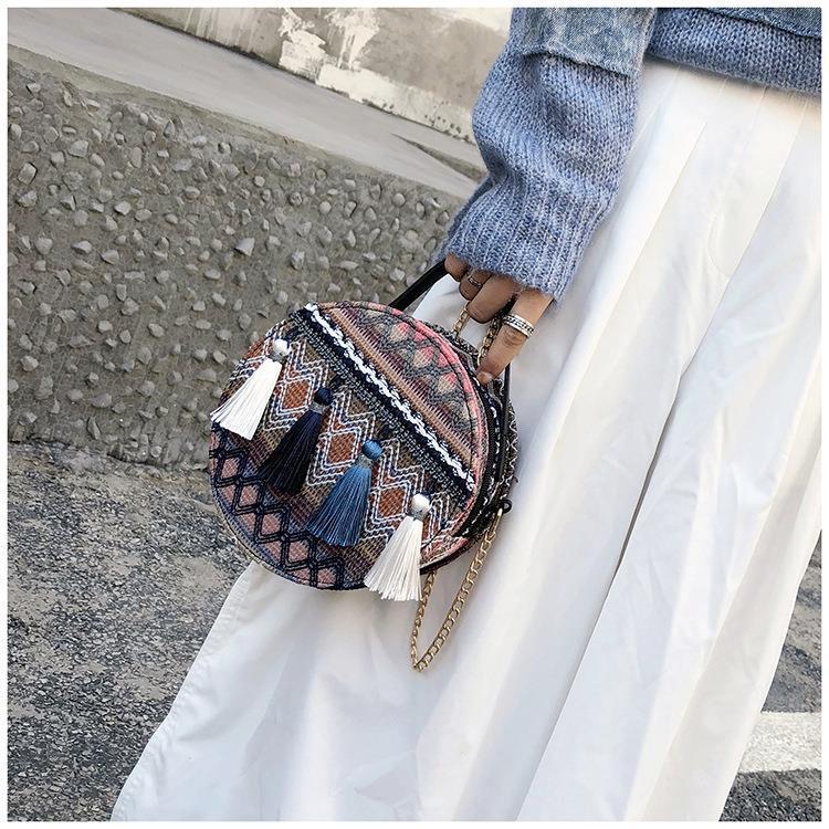FEELING handbag women&apos;s shoulder bag fashion tassel ethnic style chain women&apos;s handbag