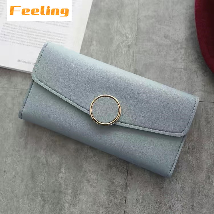 FEELING Fashion Long Women's Wallet Leather Large-capacity Wallet Small Ring Wallet