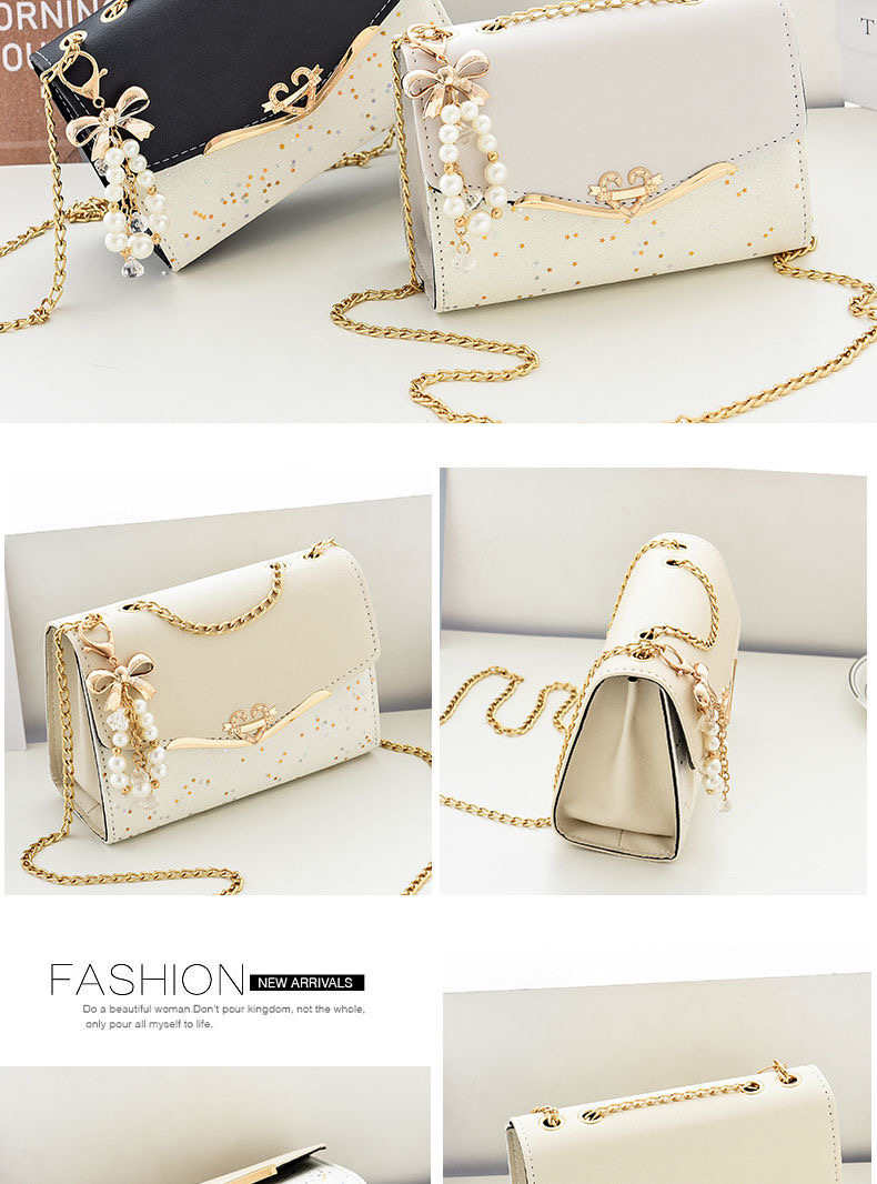 FEELING 【Gift: Pearl pendant】 New elegant exquisite and high-quality leather women's shoulder bag Crossbody Bag handbag Valentine's Day gift