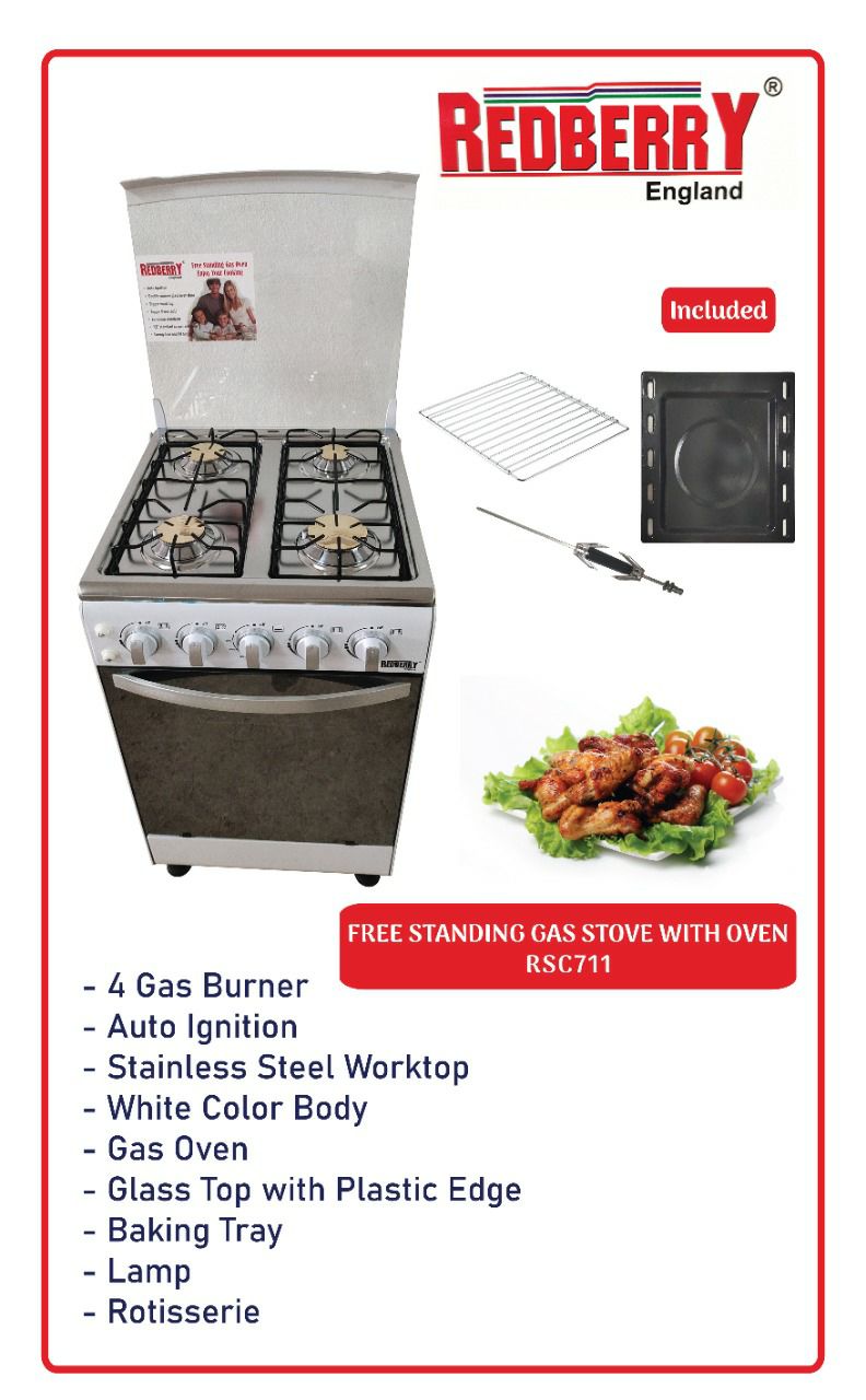 Redberry 4 burner gas cooker Oven