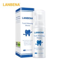 LANBENA Teeth Whitening Mousse Toothpaste Fresh Shining Bad Breath Teeth Cleaning Tooth-Cleaning Tooth Dental Tool White 60ML