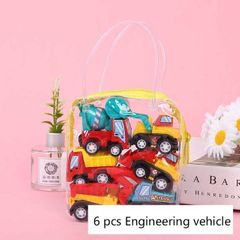 6pcs Car Model Toy Pull Back Car Toys Mobile Vehicle Fire Truck Taxi Model Kid Mini Cars Boy Toys Gift Diecasts Toy for Children Engineer vehicle car trolley: 4.4cm * 3.1cm * 3.2cm    （Bag: 9.6cm * 