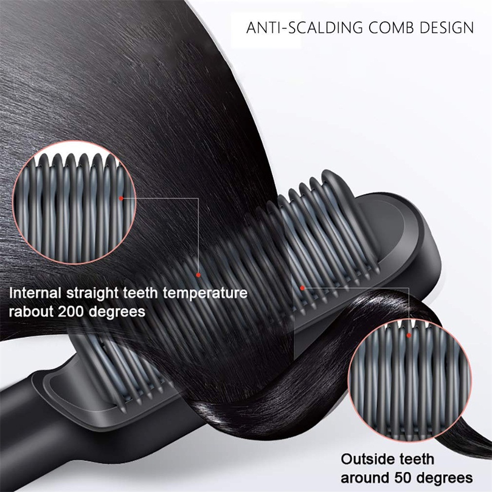 2 In 1  Electric Splint Hair Straightener 2024 Hot Comb Brush Hair Styling Straight Curling Dual-Use Bangs Curling Rod