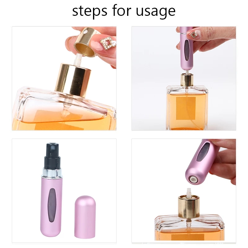 New Arrival Portable Mini Refillable Perfume Bottle With Spray Scent Pump Empty Cosmetic Containers Atomizer Bottle For Travel Tool