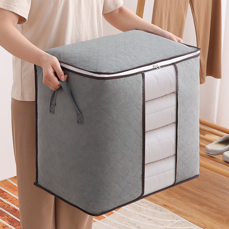 Foldable Storage Bag Portable Clothes Organizer Tidy Pouch Suitcase Non-woven Home Storage Box Quilt Storage Container Bag Box