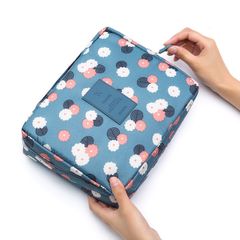 New Arrival Multifunctional Women Outdoor Storage Bag Toiletries Organize Cosmetic Bag Portable Waterproof Female Travel Make Up Cases Blue Flower