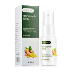 Ginger Hair Growth Spray Serum Natural Anti Hair Loss Products Fast Growing Prevent Baldness Treatment Germinal Liquid Men Women as picture 20ml