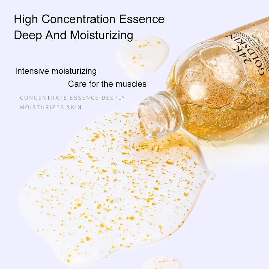 [Promotion]New Arrival 100ml 24k Gold Hyaluronic Acid Nicotinamide Face Serum Anti Aging Facial Lifting Collagen Essence Skin Care Whitening Serum