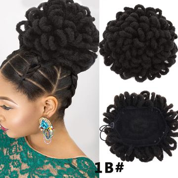 Synthetic DreadLock Afro Puff Hair Bun Chignon Drawstring Ponytail Faux ...