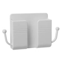 Mobile Phone Holder Wall Mounted Organizer Storage Box Wall Charger Hook Cable Charging Dock Multifunction Holder Stand White as picture