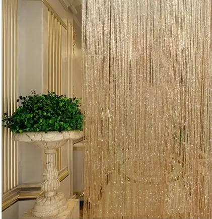 Door String Curtain Shiny Tassel Flash Line Window Curtain Valance Divider Decorative Party Wedding