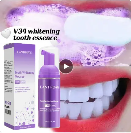 50ml Toothpaste Mousse V34 Teeth Cleaning Whitening Toothpaste Yellow Teeth Removing Tooth Stains Oral Cleaning Hygiene 2023