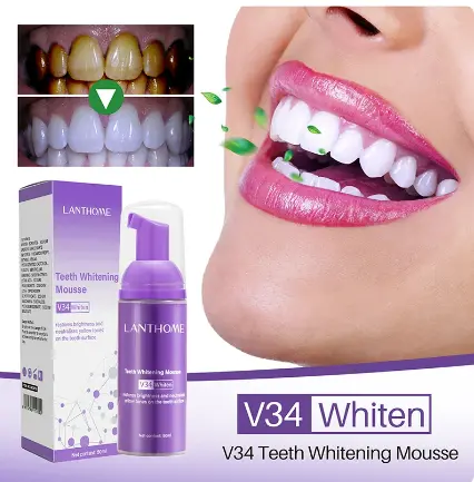 50ml Toothpaste Mousse V34 Teeth Cleaning Whitening Toothpaste Yellow Teeth Removing Tooth Stains Oral Cleaning Hygiene 2023