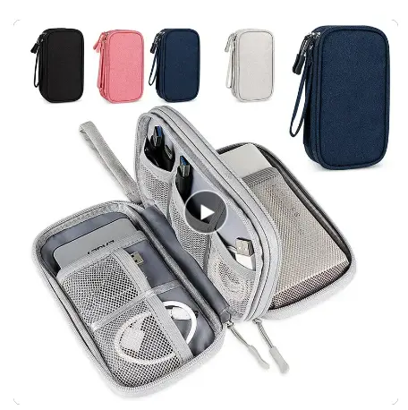 Double Layer Travel Portable Digital Product Storage Bag USB Data Cable Organizer Headset Charging Treasure Box Bag