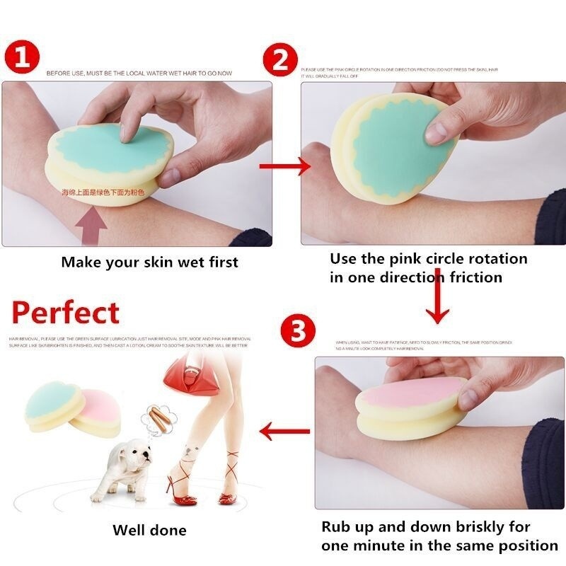 1pc Magic Painless Hair Removal Depilation Sponge Pad Remove Hair Remover beauty tool for summer