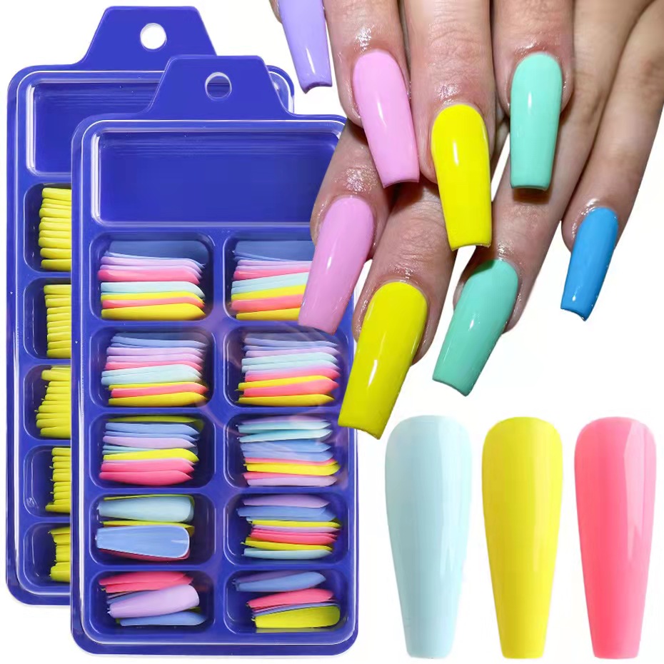 Valentine's Day Gift New Arrival False Press On Nails Artificial Fingernails With Packaging Box Press On Nails Personal Care Nail Artificial Fingernails 10 Mix Colours DIY ABS Nail Multi-color as pictMulti-color,as picture,100 pcs