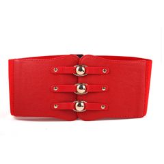 Elastic Wide Corset Belts For Women Waist  Belt Female Dress Waistband Big Stretch Women's Fashion Accessories Belts Corset Belt for Women Wide Elastic Tied Waspie Belts Lace-up Le Red as picture