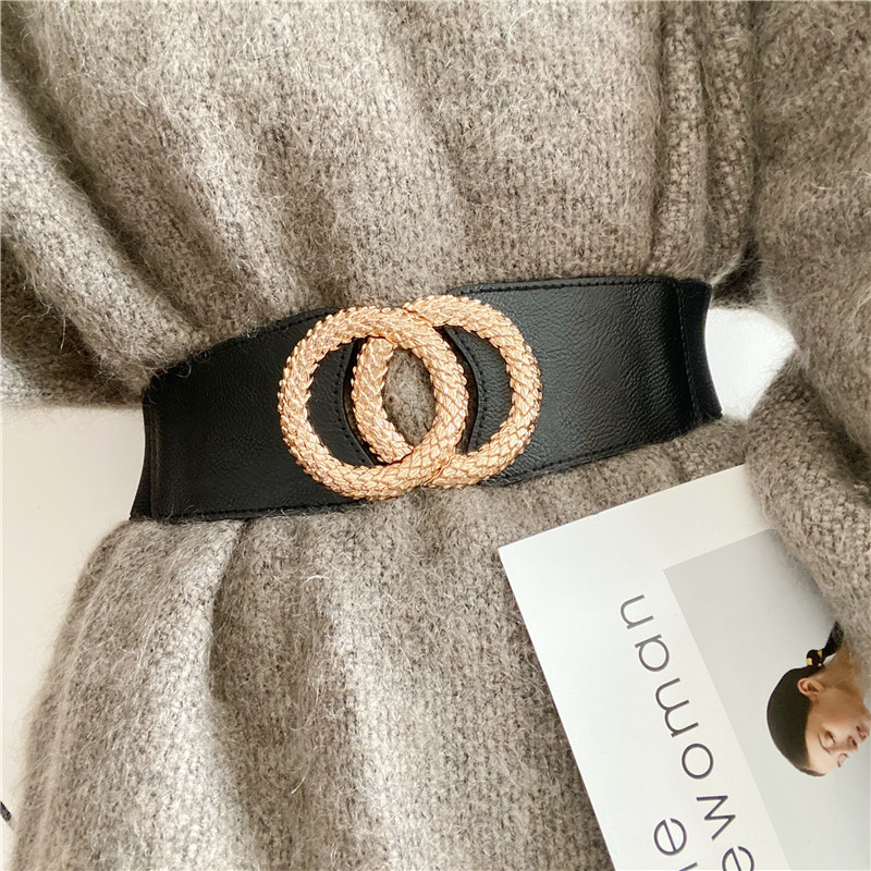 Valentine's Day Gift Classic Lady's Belf Women's Elastic Belt Fashion Elastic Wide Waist Seal New Casual Dress Versatile Decoration Trouser Belt Belt Female Black as pictureBlack,as picture