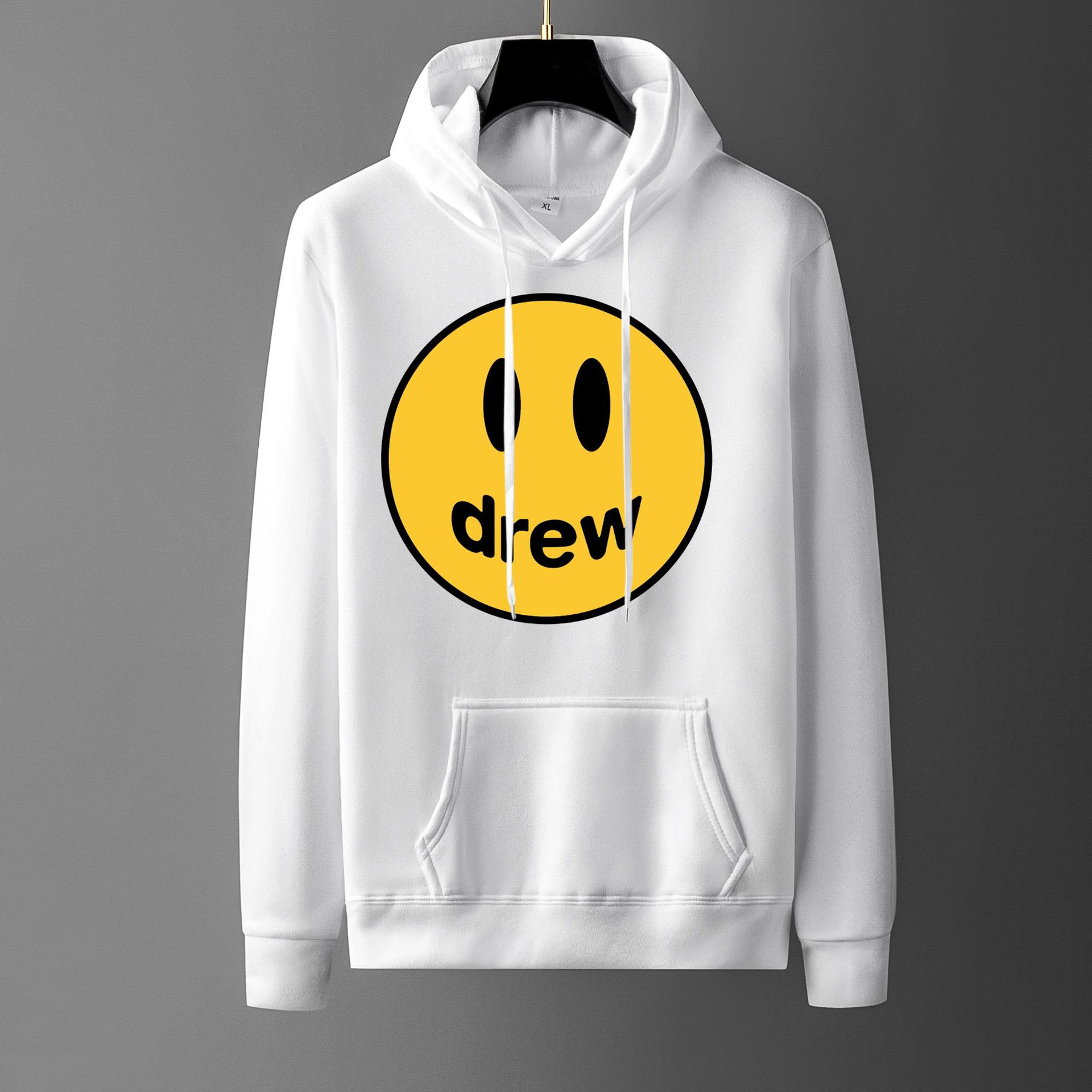 Hip hop Hooded Sweater men's sports long sleeve trendy drew house smiling face print loose  Hoodie