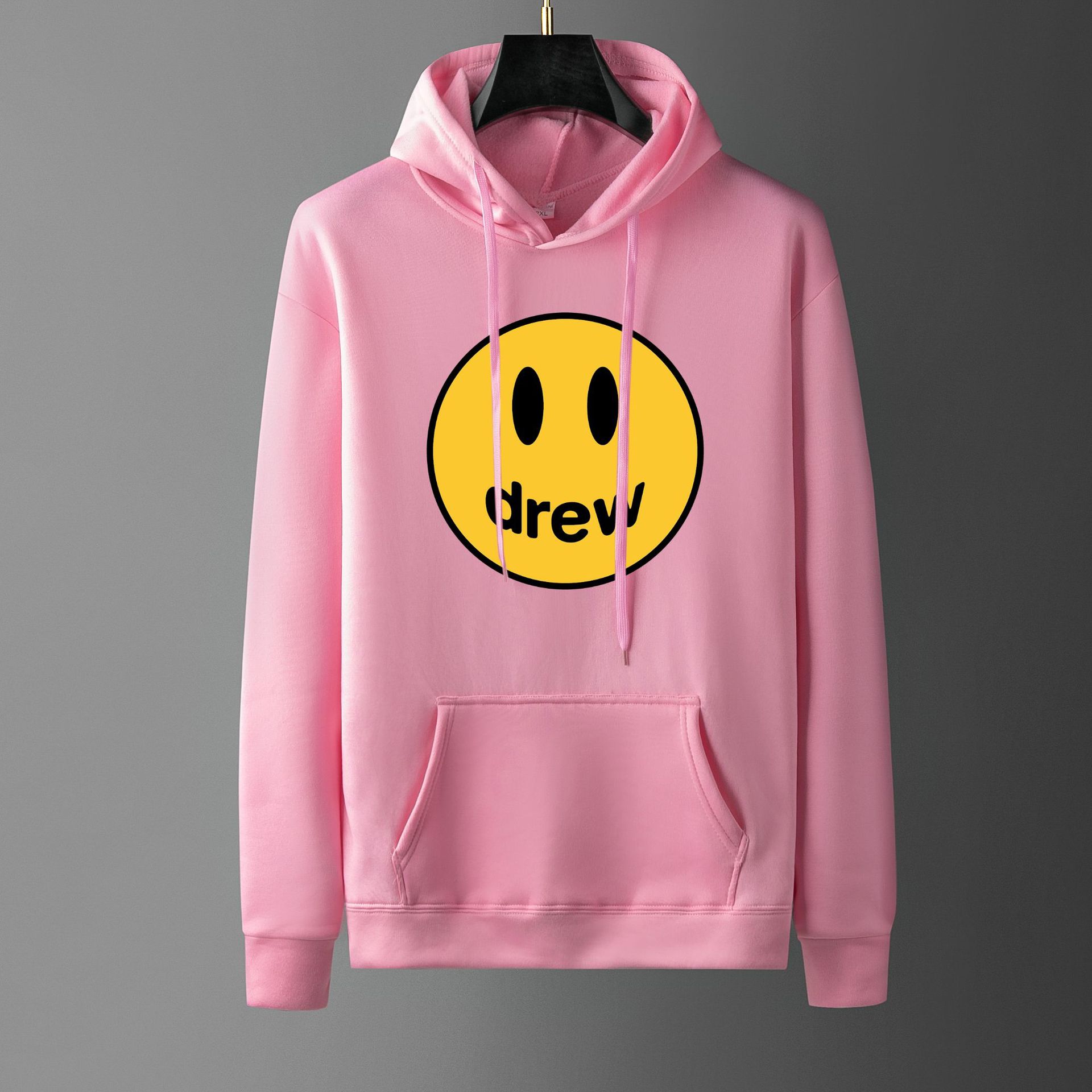 Hip hop Hooded Sweater men's sports long sleeve trendy drew house smiling face print loose  Hoodie