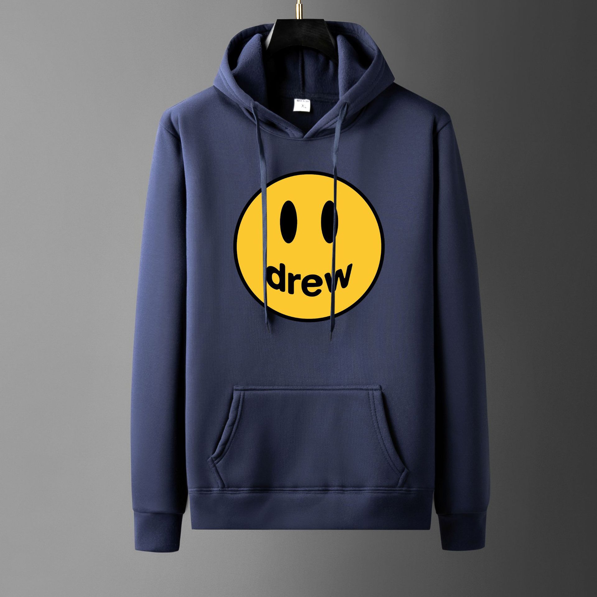 Hip hop Hooded Sweater men's sports long sleeve trendy drew house smiling face print loose  Hoodie