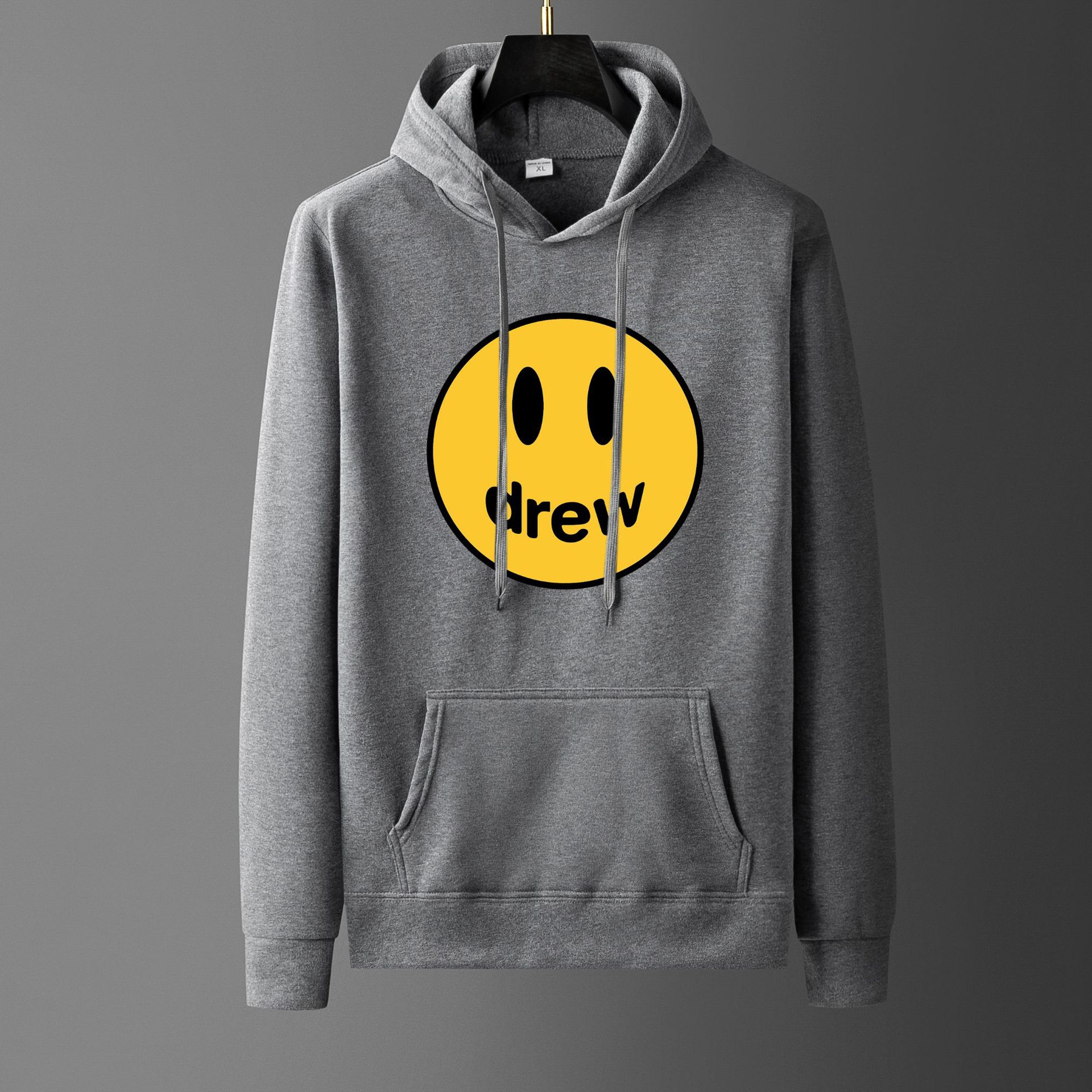 Hip hop Hooded Sweater men's sports long sleeve trendy drew house smiling face print loose  Hoodie