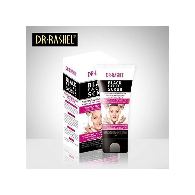 Dr. Rashel Black Charcoal &amp; Collagen Facial Scrub- Removes Blackheads