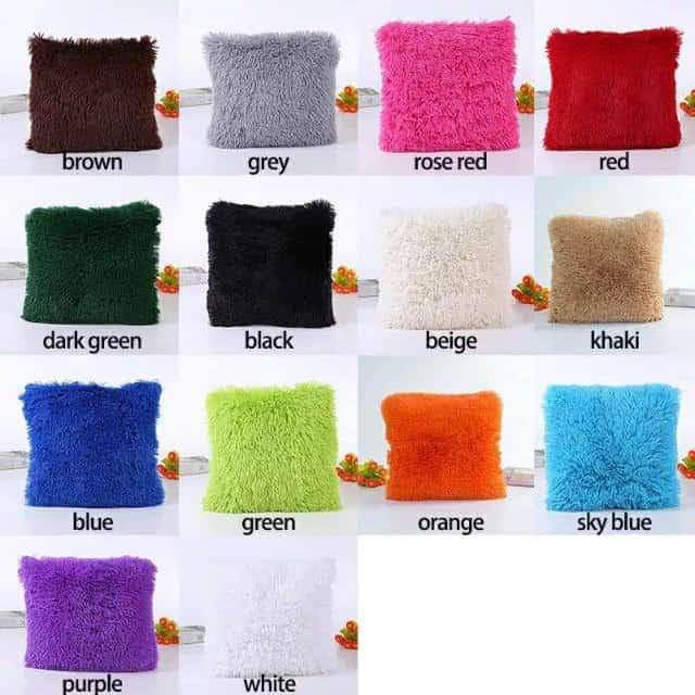 Set of 6pcs fluffy throw pillows cases