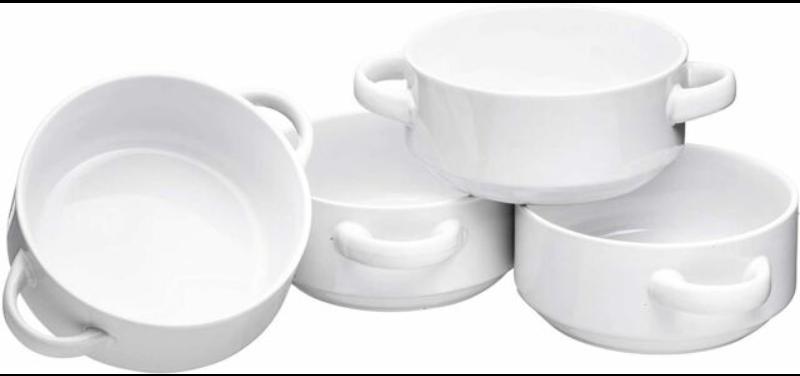 6 PCSHeavy ceramic bowl with 2 handles